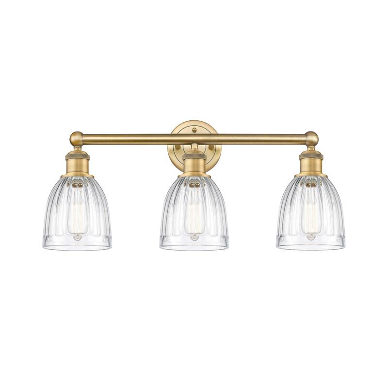 Innovations Lighting 616-3W-12-24 Brookfield Vanity Brookfield 3 Light - Brushed Brass / Clear