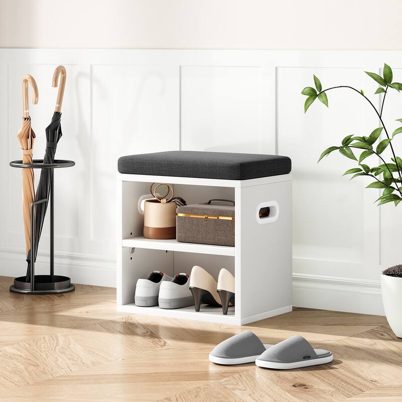 Small Shoe Bench for Entryway with Cushion Shoe Bench with Storage and Seating, Seat Entryway Shoe Rack, Entryway