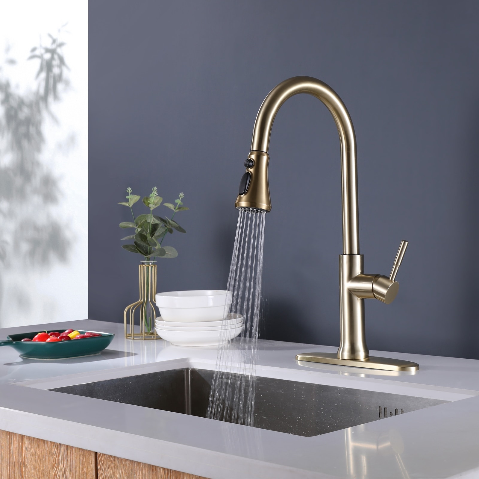Touch Kitchen Faucet With Pull Down Sprayer Touch On Single ...
