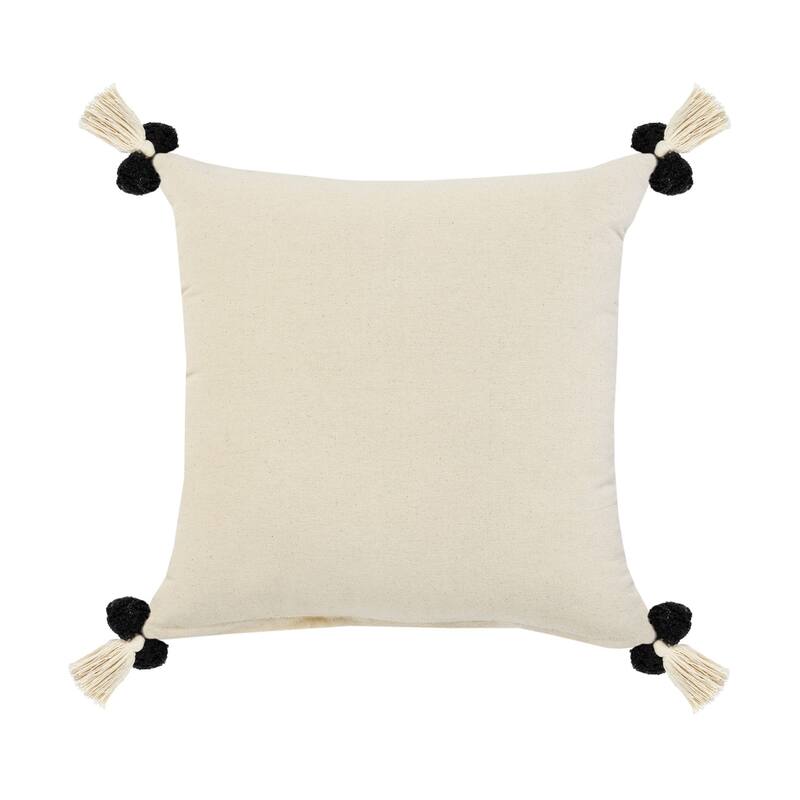 20" Black and Gray Zig-Zag Square Throw Pillow