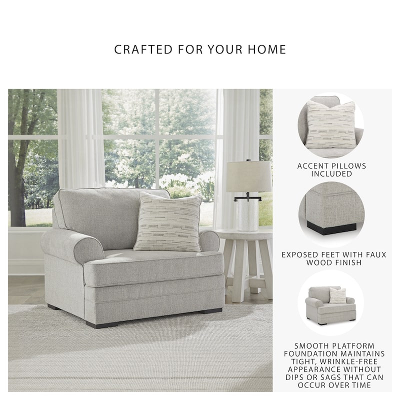 Signature Design by Ashley Eastonbridge Gray Oversized Chair - 52"W x 40"D x 39"H