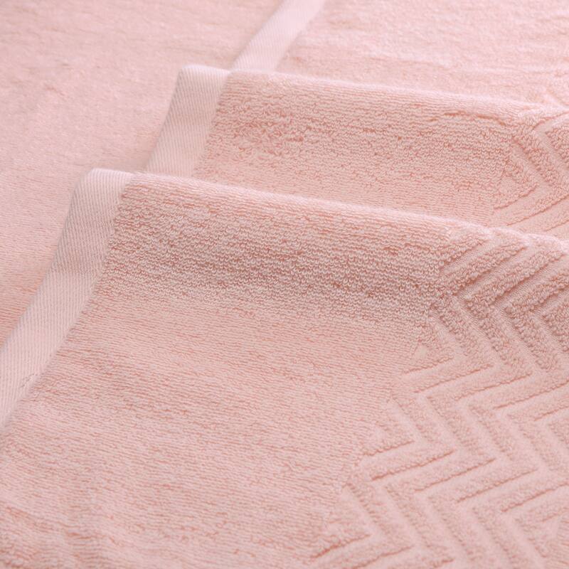 2 Pack Textured Comfort Bath Towels, Absorbent and Quick Dry, Large Plush Towels for Bathroom 28" x 56" - Pink