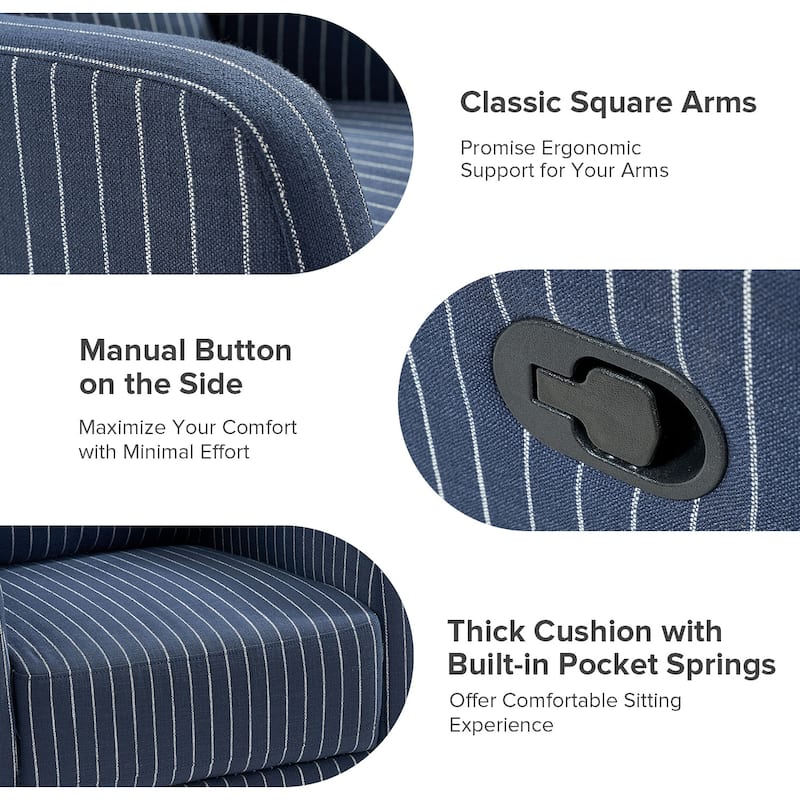 Diana Modern Polyester 360-degree Swivel Rocker Recliner by HULALA HOME