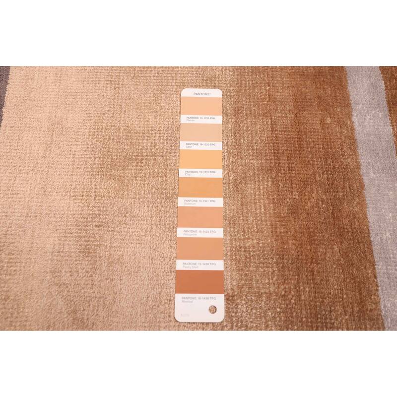 ECARPETGALLERY Hand Loomed Loreto Light Brown Viscose Rug - 5'4 x 7'4