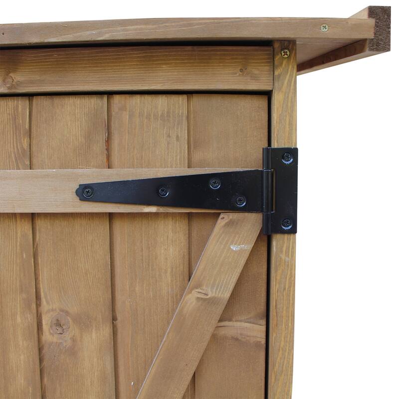Outsunny Fir Wood Garden Storage Shed with Lockable Doors