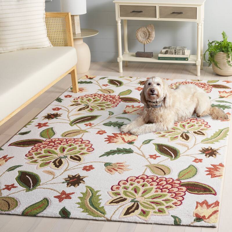 SAFAVIEH Handmade Jardin Shemsie Floral Wool Rug