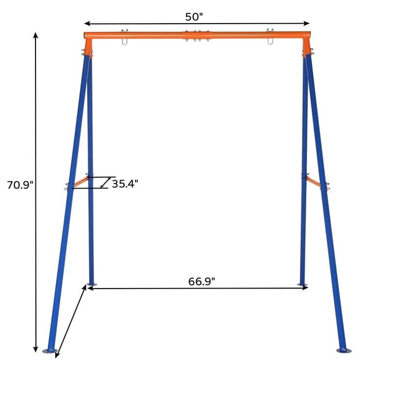 Iron with round swing blue children's swing set - Metal