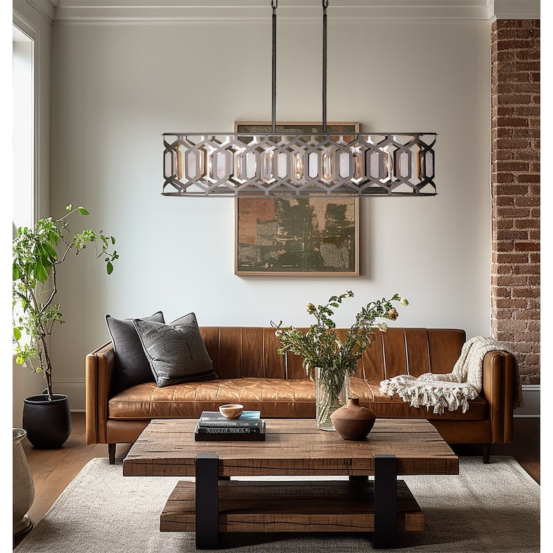 Minka Lavery 3588 Hexly 5 Light 44" Wide Linear Chandelier