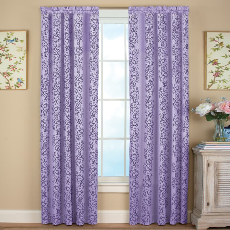 Scroll Insulated Sheen Curtain Panel