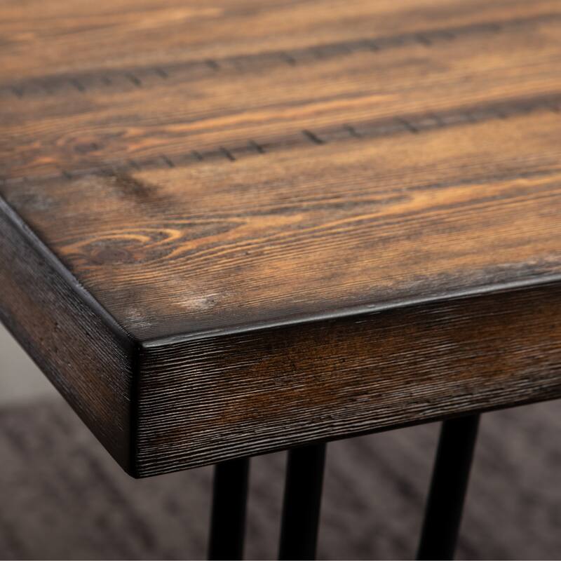 Simple Dining Table Set with Padded Seating Chairs and Bench