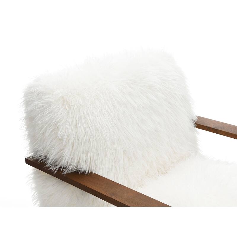 Contemporary Style 1pc Accent Chair Retro Inspired Curves Wooden Arms Tight Seat And Back Primary Living Room