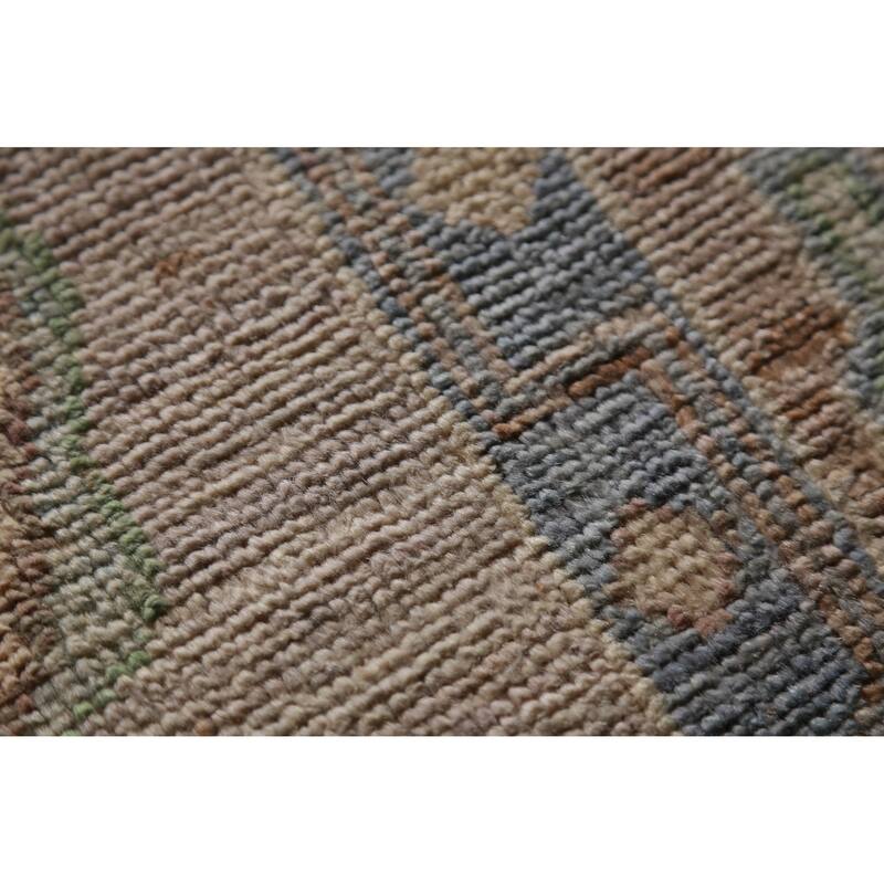 Hand Knotted Oriental 100% Wool Carpet Transitional All-Over Beige & Ivories Oushak Area Rug - 9' 9'' X 8' 1''