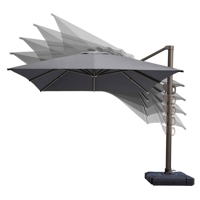 Luxury Outdoor Shade Canopy Patio Cantilever Offset Umbrella with 360-degree Rotation