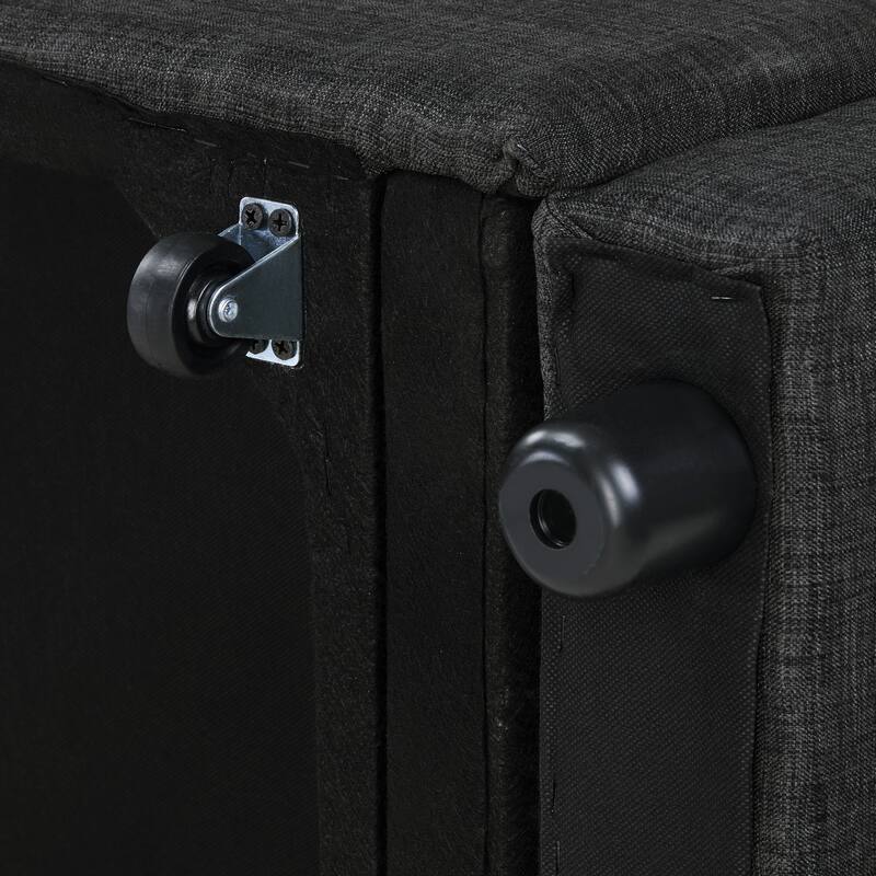 Modern 76" L 3-in-1 Multi-Functional Dark Grey Sleeper Sofa with Iron Frame Pull-Out Loveseat