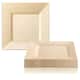 Modern Solid Square Disposable Plastic Plate Packs - Party Supplies - Ivory - 120pcs - 6.5" Salad Plates