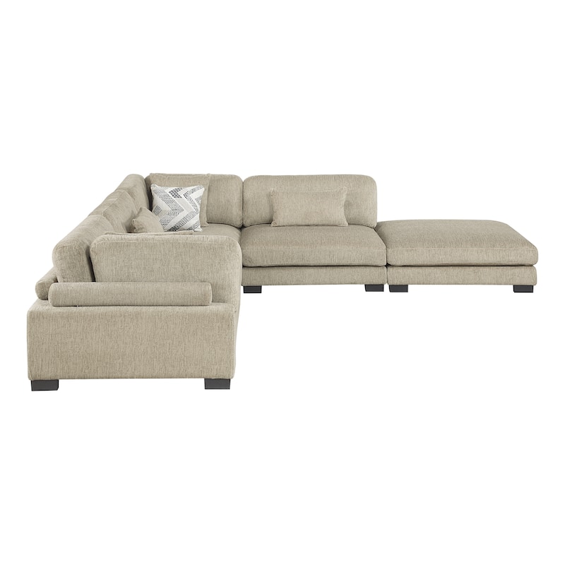 Abbeville Microfiber 5-Piece Modular Sectional with Ottoman