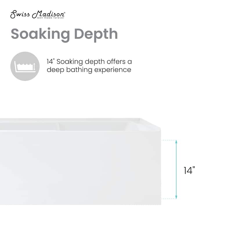 Swiss Madison SM-AB596 Voltaire 48" Three Wall Alcove Acrylic Soaking