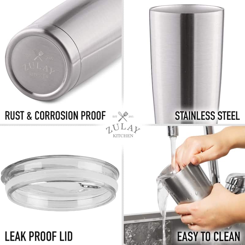 Zulay Kitchen 20oz Stainless Steel Tumbler With Lid and Straw