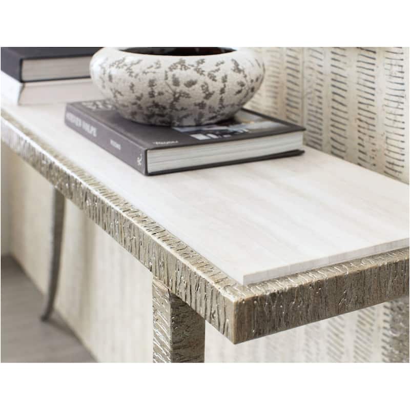 Hooker Furniture 628-85669-00 Sabre 14" Wide Marble Top Metal Console