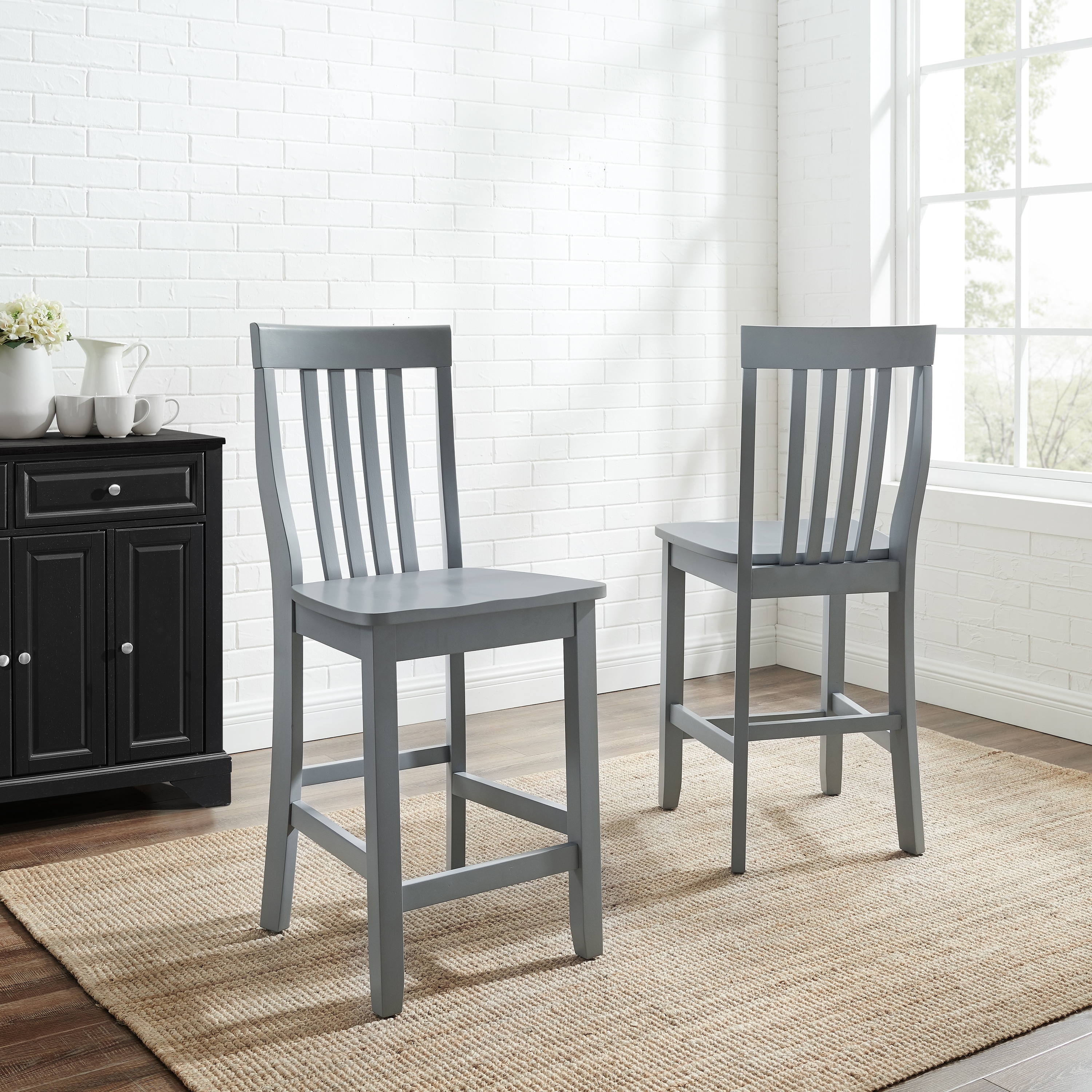 Crosley XBack 2Pc Counter Stool Set 21 "W x 44 "D x 11 "H On Sale