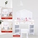 preview thumbnail 4 of 3, Kids Play Vanity Table Set with Mirror and Stool, Toddler Makeup Desk