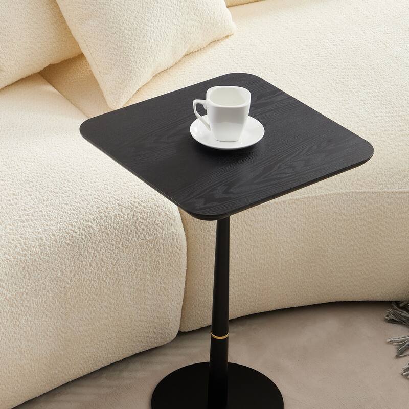 Modern Minimalist Coffee Table Square Coffee Table with Waterproof Tabletop and Decorative Ring, for Living Room