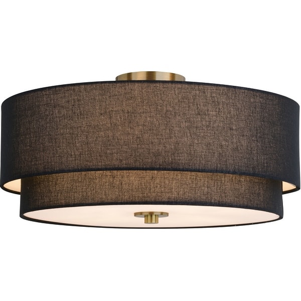 slide 2 of 10, Vaxcel Lighting C0308 4 Light 21" Wide Flush Mount Drum Ceiling Matte Brass