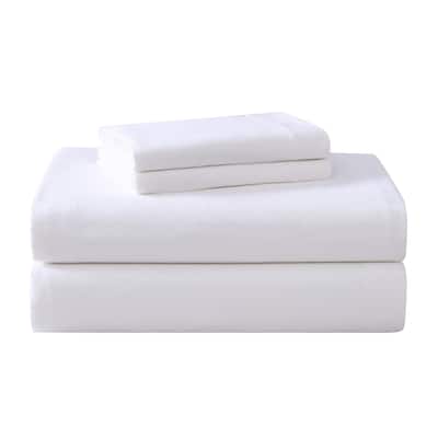 Laura Ashley Cotton Flannel Solid Deep Pocket Sheet Set