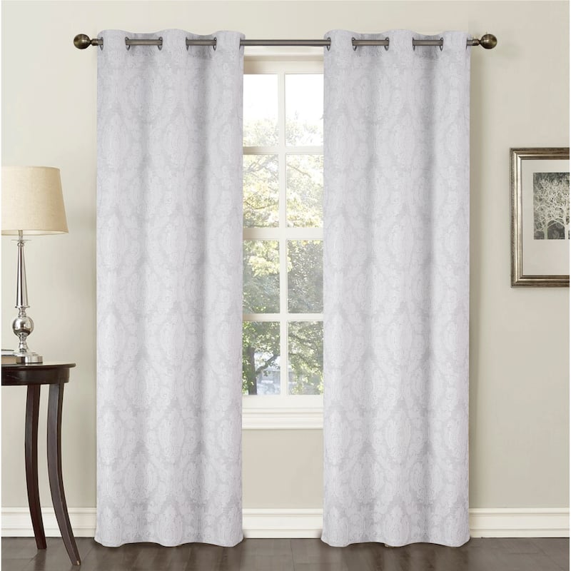 Bridgeport Jacquard Window Curtain Panel 90" - Machine Wash