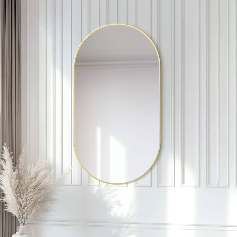 24 x 44 Inch Shatterproof Wall Mount Metal Frame Mirror