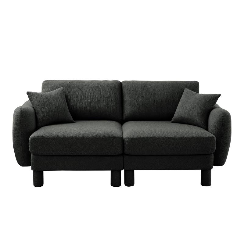 Distinctive Sofa Couch with Shell-Shaped Armrests, 2-seater Loveseat Couch Sofa Couch with Wood Frame