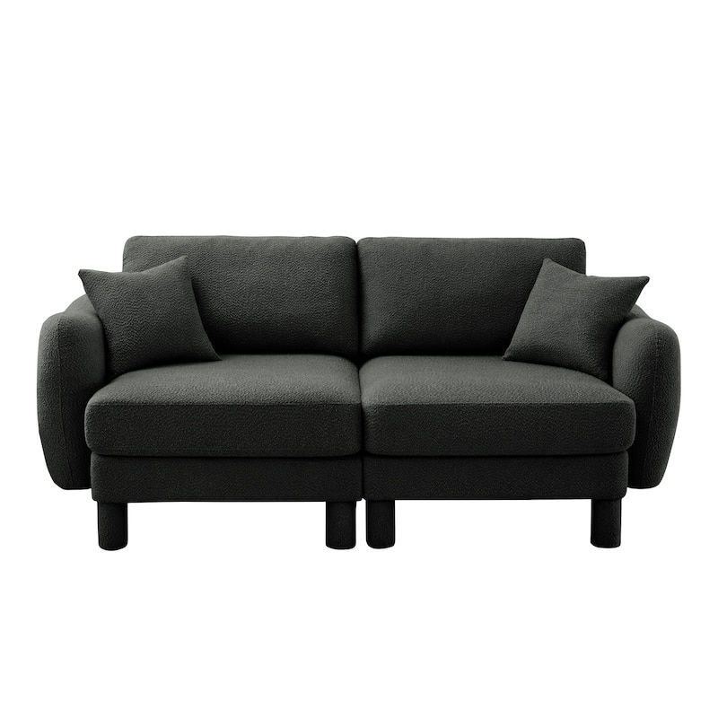 Loveseat Sofa, 78" 2-Seater Upholstered Couch Modern Sectional Couches with Shell-shaped Armrests for Living Room
