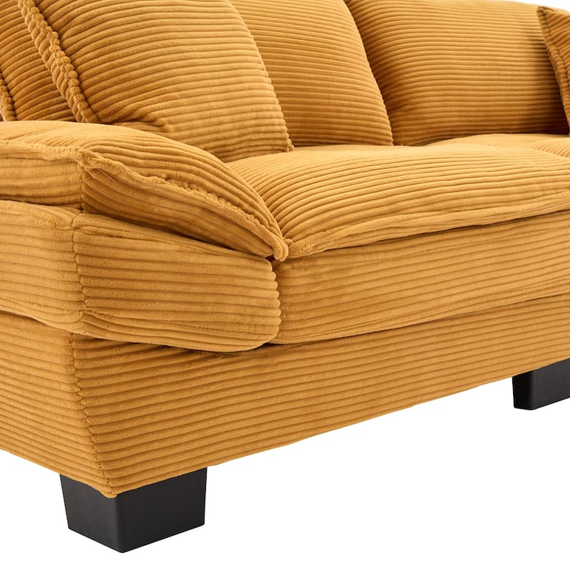65.5" Upholstered 3-Seater Sofa Couch with Two Pillows and Sturdy Construction