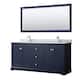 Option Dark Blue, Chrome Trim, White Carrara Marble Top