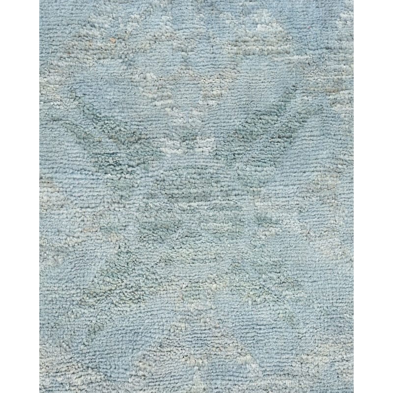 Overton Hand Knotted Wool Vintage Inspired Modern Contemporary Overdyed Blue Area Rug - 6' 0" x 12' 2"