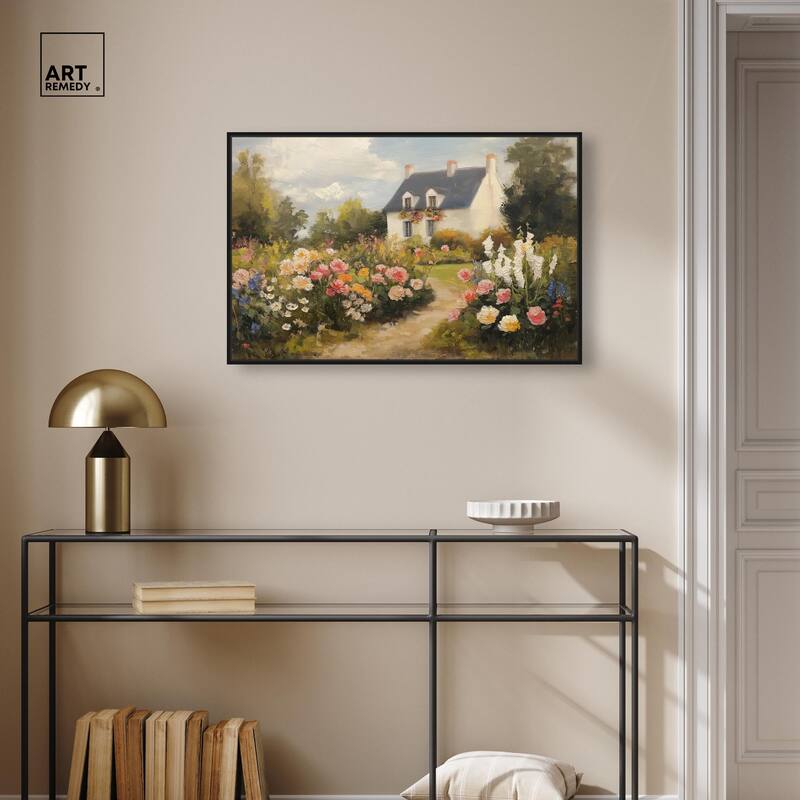 Floral Welcome Canvas by Art Remedy