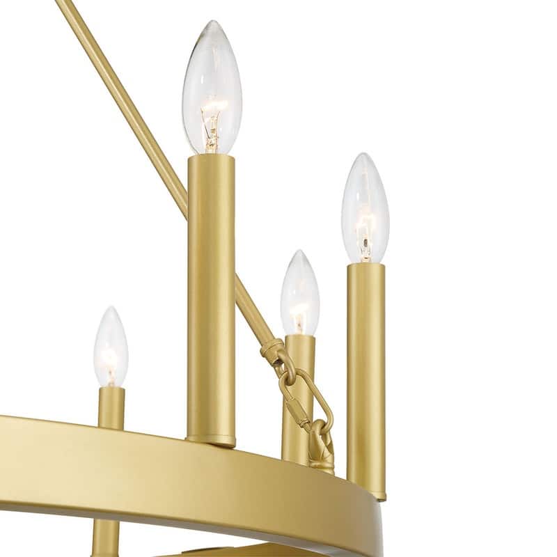 Acroma 12-light Farmhouse 40In Wagon Wheel Chandelier with UL - 40'' D x 138'' H