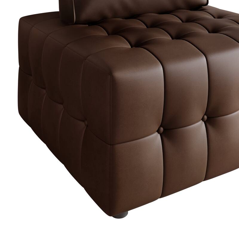 CraftPorch 6-Piece Elegance Button-Tufted PU Upholstered