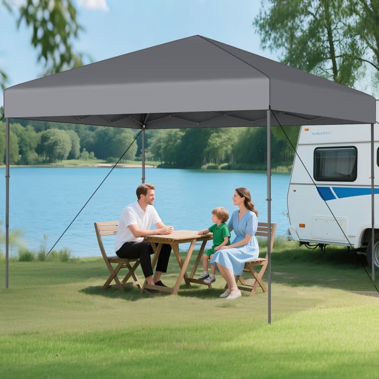 Oxford Fabric Metal Pop Up Canopy Tent with Bag and Adjustable Height
