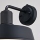 preview thumbnail 10 of 11, VAXCEL Hammond 1-Light Matte Black and White Dusk to Dawn Sensor Industrial Outdoor Wall Sconce, Durable Steel Shade, LED