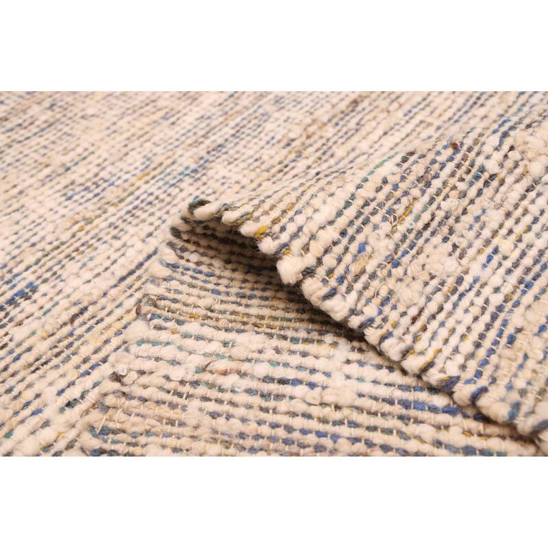 ECARPETGALLERY Braid weave Sienna Ivory Wool Kilim - 9'0 x 12'0