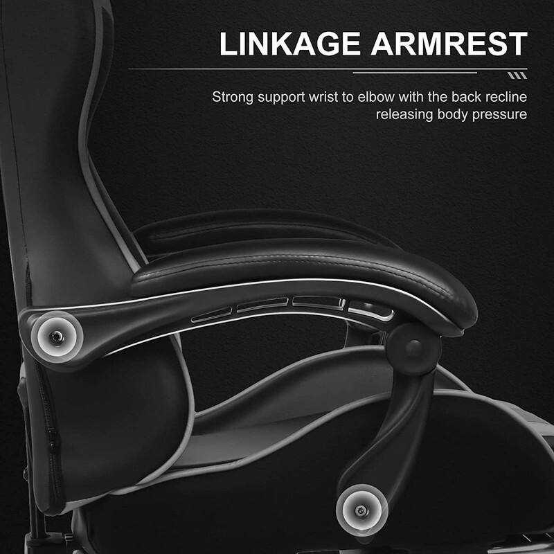 Lucklife Gaming Chair Computer Chair with Footrest and Lumbar Support for Office or Gaming