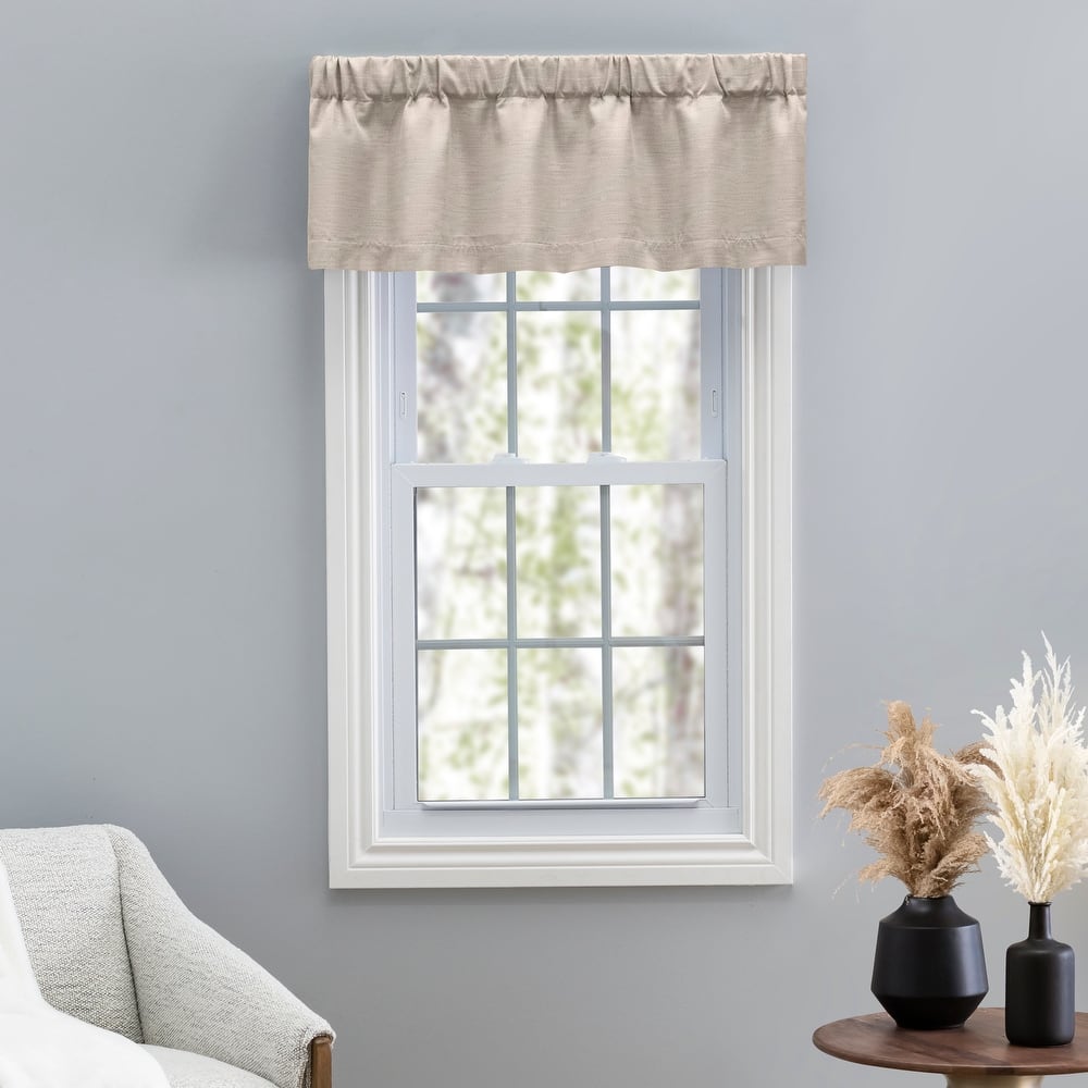 Premium Grasscloth Sheen Tailored Curtain Valance 54"W x 15"L - 54"W x 15"L