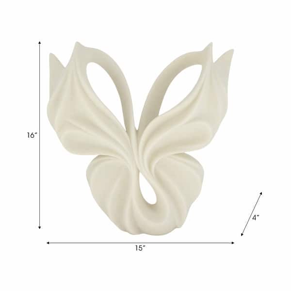 dimension image slide 1 of 2, Sagebrook Home Renfe Quartz Resin Butterfly Statuary
