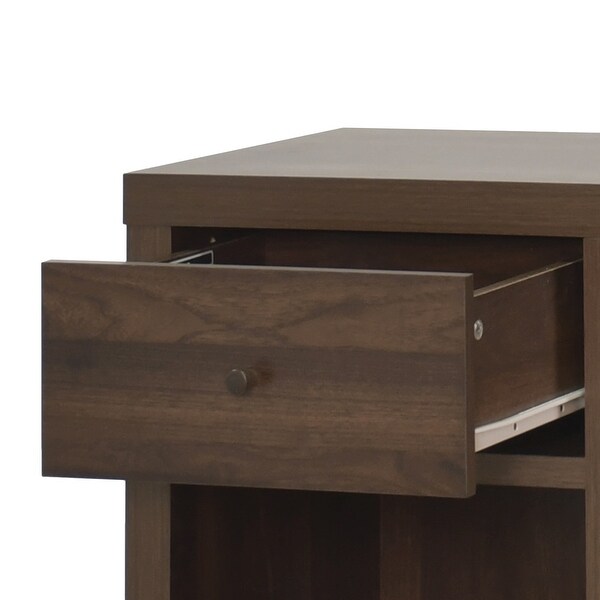 Nightstand Faux Walnut Accent End Table Bedroom Drawer