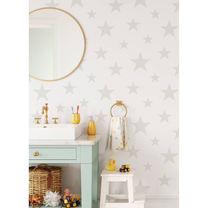 Chesapeake Amira Cream Stars Wallpaper - 20.9 x 396 x 0.025