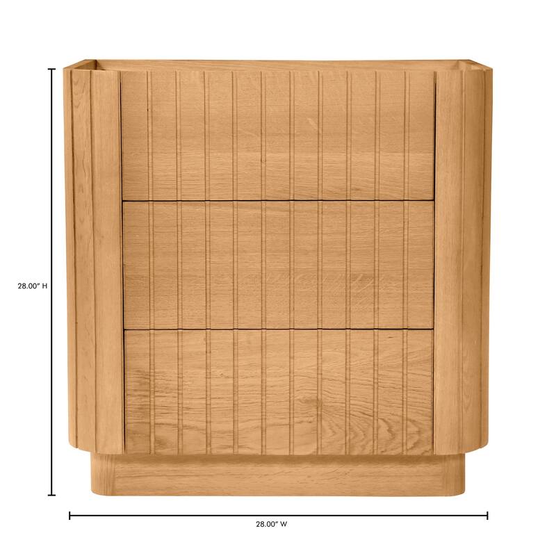 Aurelle Home Poete Solid Acacia Wood 3-Drawer Chest