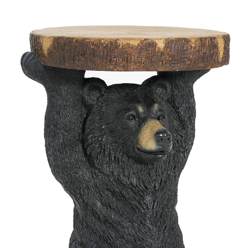 Christopher Knight Home - Blackthorn Bear MGO Side Table with Faux Wood-Top and Weather-Resistant Charm