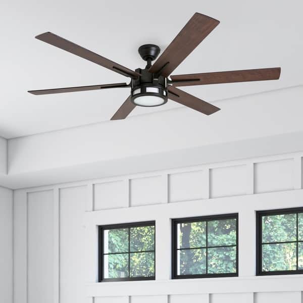 slide 2 of 17, 56" Honeywell Kaliza Expresso Bronze Modern LED Ceiling Fan with Light & Remote - 56-inch 56-inch - Espresso - Hardwired