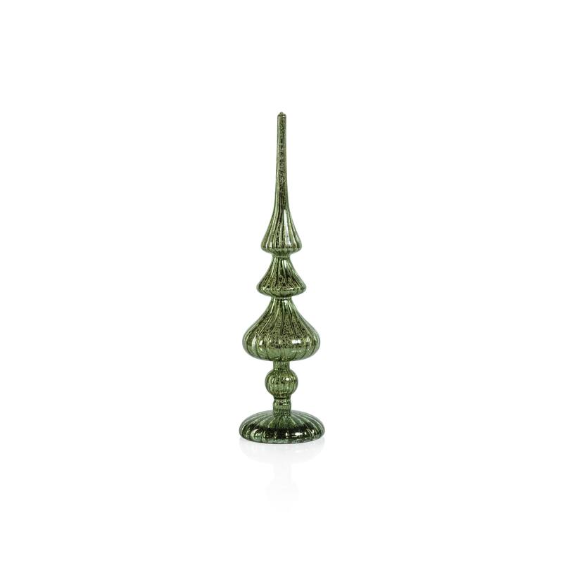 Azenor 13.25" LED Tabletop Finials, Set of 2 - Green